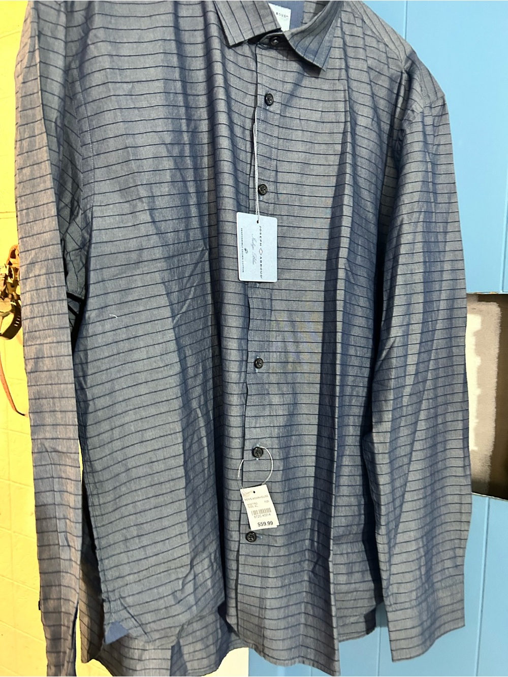 Blue long sleeve casual shirt